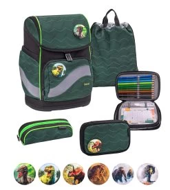 Premium Schulranzen-Set 5tlg. Smarty Plus "Twist Of Lime" Mit Brustgurt