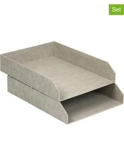 2er Set: Dokumenten-Ablagen "Hakan" In Beige - (B)23 X (H)6 X (T)31 Cm