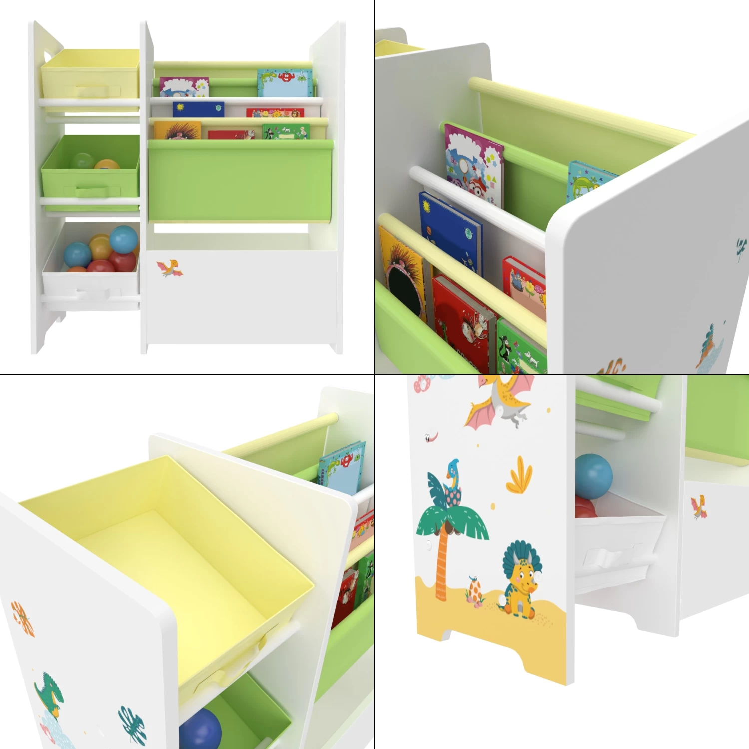 Kinderregal Vimianzo In Gelb Grün (H)60cm (B)65cm (T)30cm 8 Kinderregal Vimianzo In Gelb Grün (H)60cm (B)65cm (T)30cm – Bild 6