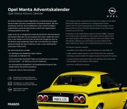Adventskalender Opel Manta -Kinder Produkte Geschäft franzis adventskalender opel manta 3