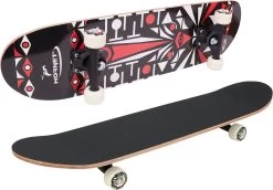 Skateboard ABEC 1 Schwarz Rot