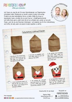 Adventskalender Eule Rot - Vorgestanzt - Mit Nikolaus-Mützen -Kinder Produkte Geschäft papierdrachen adventskalender eule rot vorgestanzt mit nikolaus mutzen 3