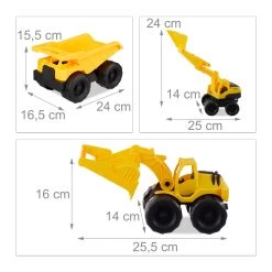 3er Set: Baustellenfahrzeuge In Gelb -Kinder Produkte Geschäft relaxdays 3er set baustellenfahrzeuge in gelb 3