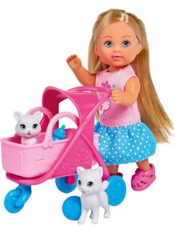 SIMBA Puppe "Evi - Cat Buggy" Mit Zubehör - Ab 3 Jahren