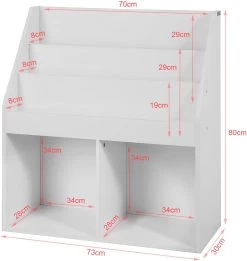 Kinderregal In Weiß - (B)73 X (H)80 X (T)30cm -Kinder Produkte Geschäft sobuy kinderregal in weiss b 73 x h 80 x t 30cm 3