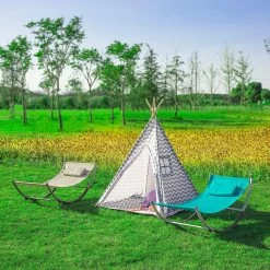 Schaukelliege In Blau - (B)127 X (H)47 X (T)62cm -Kinder Produkte Geschäft sobuy schaukelliege in blau b 127 x h 47 x t 62cm 2