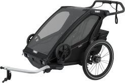 Thule Chariot Sport, Multisport-Fahrradanhänger Zweisitzer Midnight Black